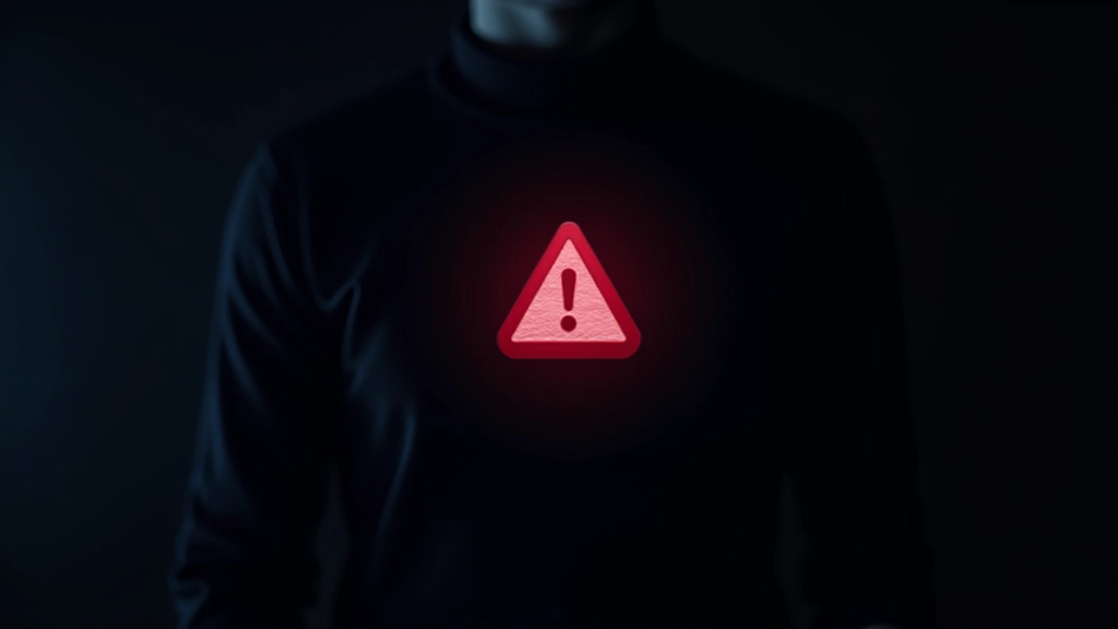 Ecrã de computador mostrando alerta de segurança com ícone de aviso em vermelho