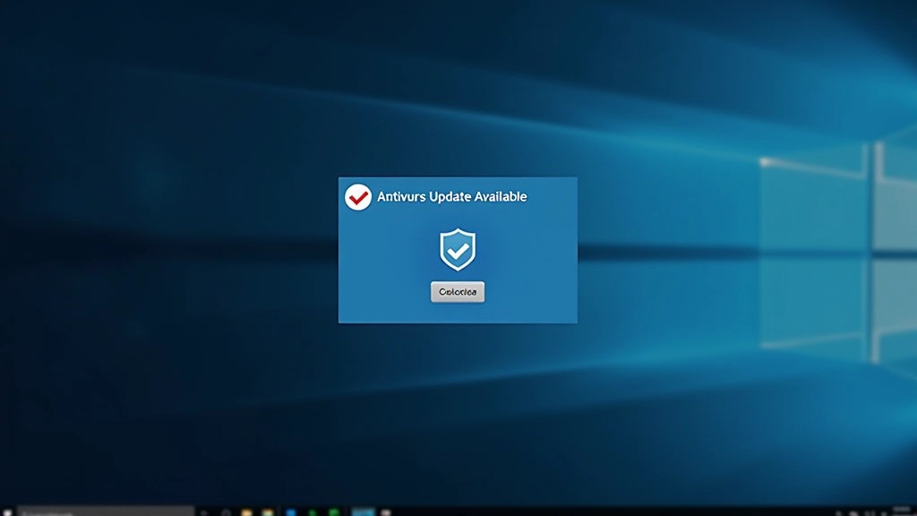 Notificação de atualização disponível na área de notificações do computador, ícone de escudo com sinal de verificação e mensagem de sistema atualizado